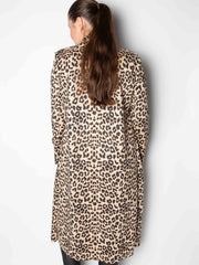 Lang leopard ruskindslook frakke - ITSEP24