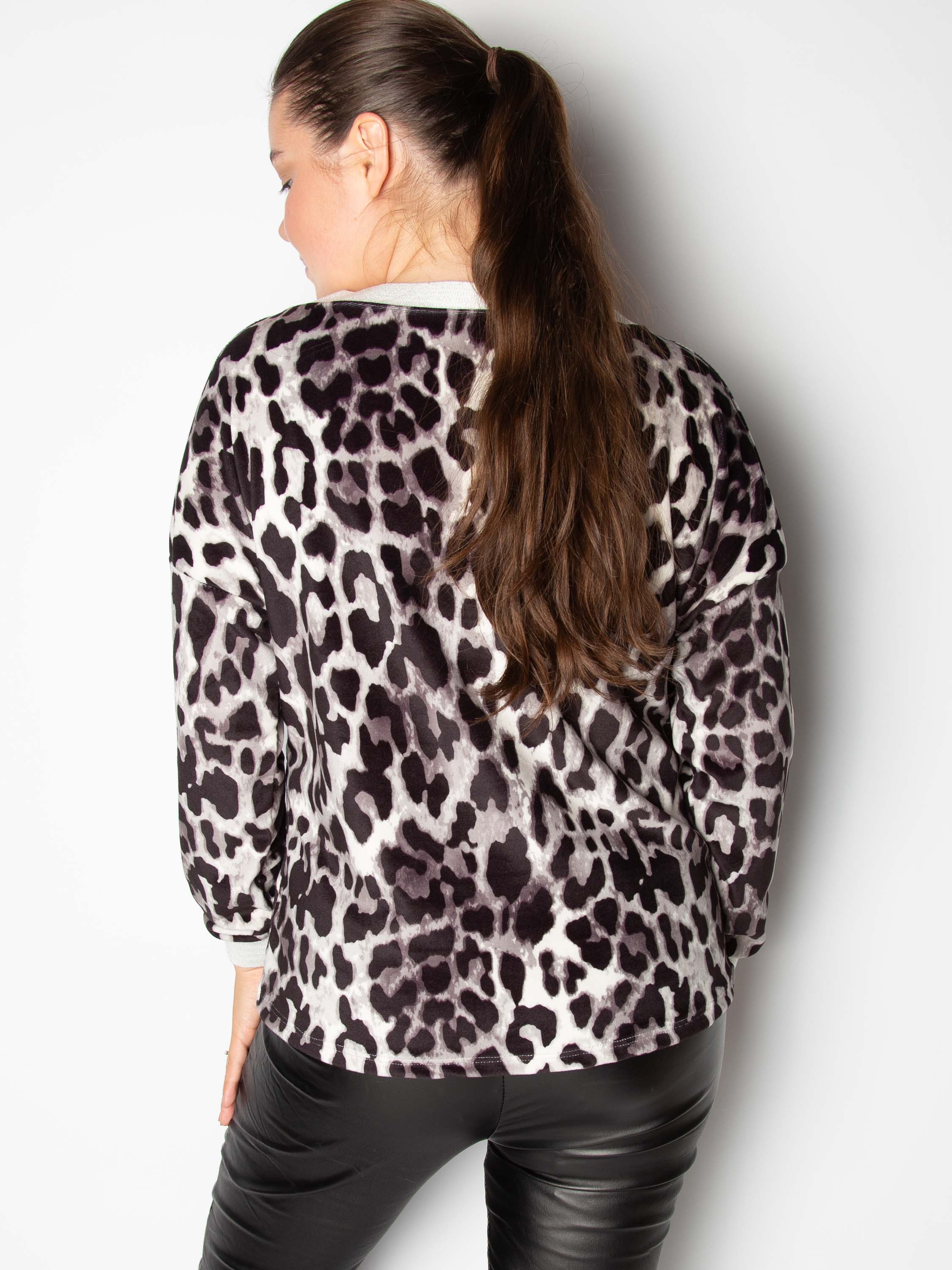 Leopard velour bluse - ITSEP24