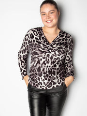 Velour bluse med knude - ITSEP24