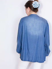 Smock denimlook skjorte - Str. 38-48