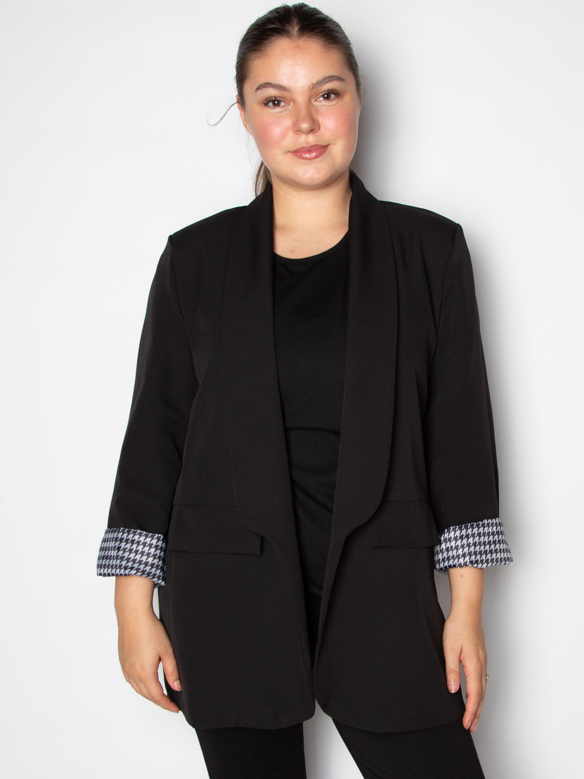 Sort blazer med ternet for - ITSEP24