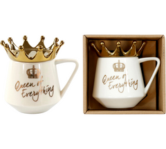 MUG WITH LID “QUEEN” 10x13x11cm