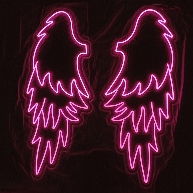 LED-Sign "Wing-Pair" 1,08x1,15cm pink