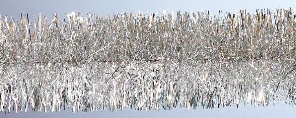 TINSEL GARLAND SILVER 100MM*2M/CLIP