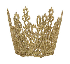 75MM FILIGREE CROWN GOLD GLITTER